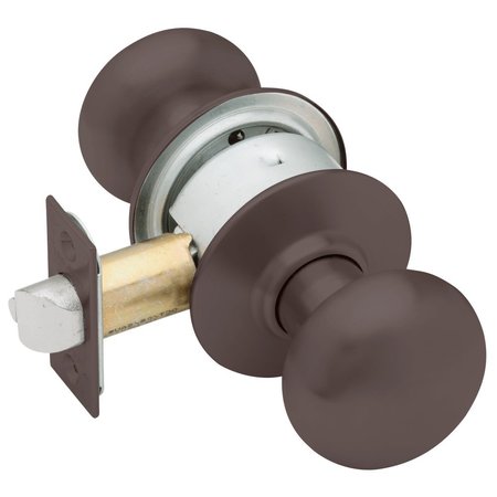 SCHLAGE Grade 2 Passage Cylindrical Lock, Plymouth Knob, Non-Keyed, Aged Bronze Finish, Non-handed A10S PLY 643E